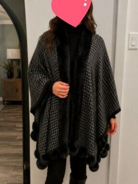 Black/Grey, Plaid Houndstooth Shaw
